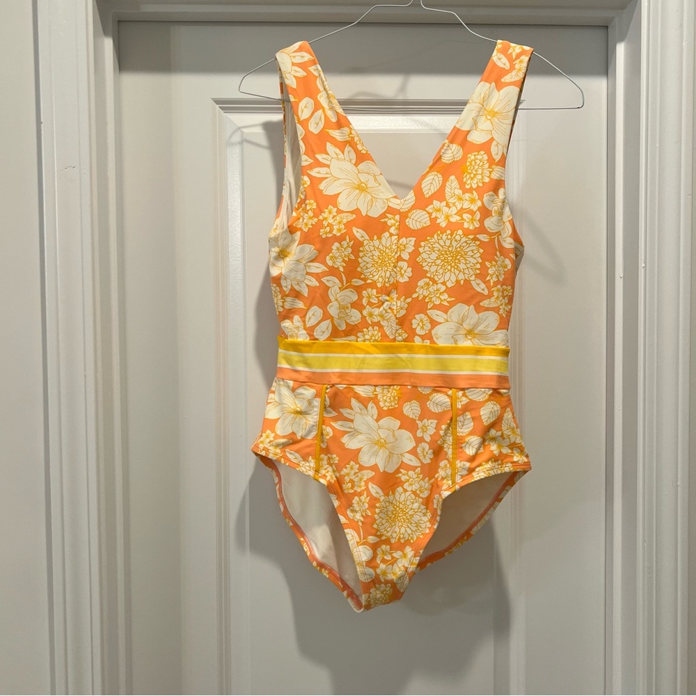 Matilda Jane Orange and Yellow Floral One Piece Swimsuit